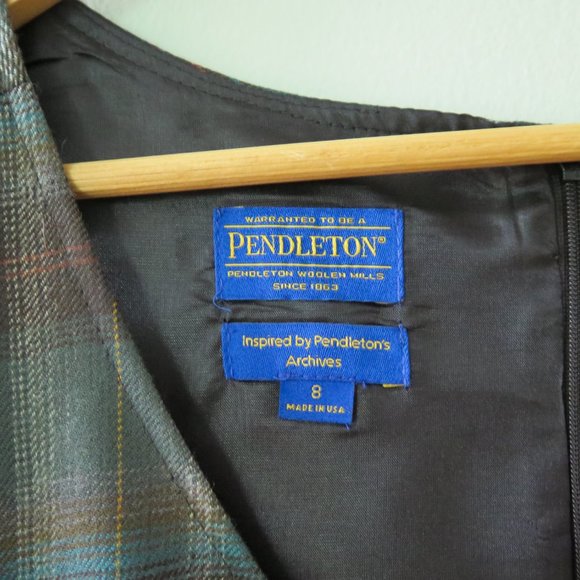 Pendleton Vintage Plaid Sleeveless Women’s Wool Dress - Picture 5 of 5